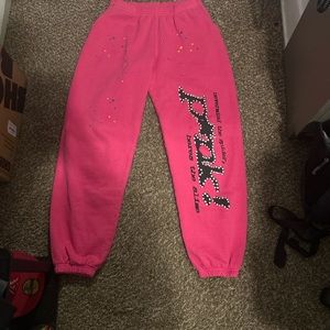 sp5der pink joggers